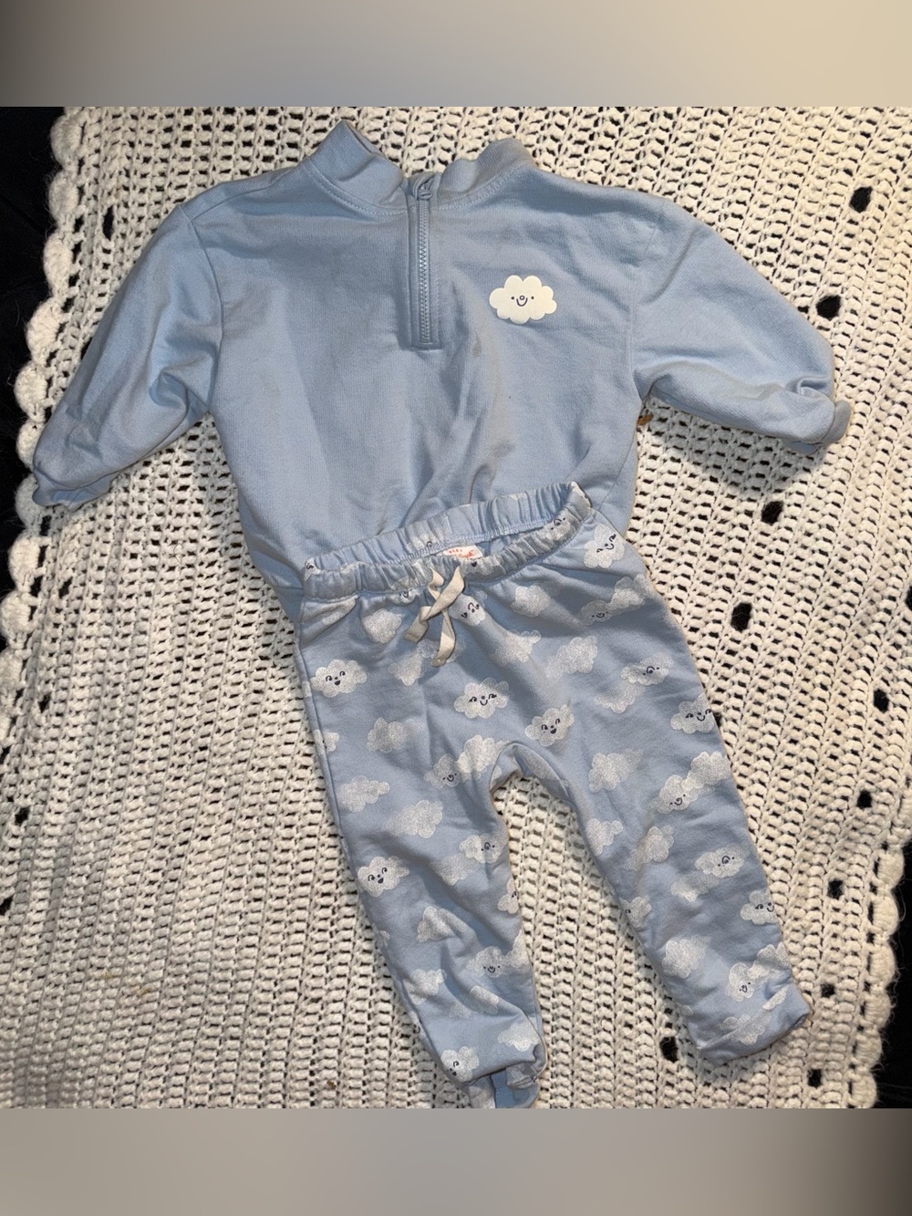 Cat & Jack Baby Light Blue Cloud Zip Pullover